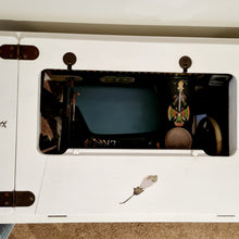 Load image into Gallery viewer, Revamped Shabby Chic Vintage Singer Sewing Machine & Cabinet