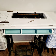 Load image into Gallery viewer, Revamped Shabby Chic Vintage Singer Sewing Machine & Cabinet