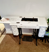 Load image into Gallery viewer, Revamped Shabby Chic Vintage Singer Sewing Machine & Cabinet
