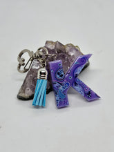 Load image into Gallery viewer, Resin Alphabet Letter Silver Paisley Tassel Keychains