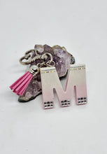 Load image into Gallery viewer, Resin Alphabet Letter Silver Bling Tassel Keychains