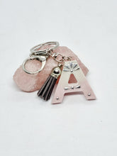 Load image into Gallery viewer, Resin Alphabet Letter Silver Bling Tassel Keychains