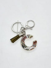 Load image into Gallery viewer, Resin Alphabet Letter Silver Paisley Tassel Keychains