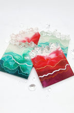 Load image into Gallery viewer, Sets of 4 x Crystal Agate Geode Resin Coasters