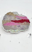Load image into Gallery viewer, Pink & Silver Glitter Washi Tape Geode Resin Coasters