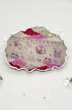 Load image into Gallery viewer, Pink & Silver Glitter Washi Tape Geode Resin Coasters
