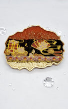 Load image into Gallery viewer, Lotus Flower & Gold Glitter Washi Tape Geode Resin Coasters