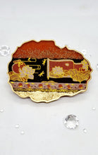 Load image into Gallery viewer, Lotus Flower & Gold Glitter Washi Tape Geode Resin Coasters