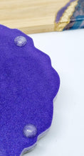 Load image into Gallery viewer, Washi Tape Violet & Teal Peacock Geode Resin Coasters