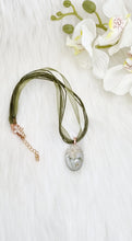 Load image into Gallery viewer, Rose Gold Resin Flower Cabochon Pendant & Matching Ring
