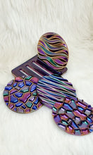 Load image into Gallery viewer, Holographic Resin Coasters & Coaster Holder Set #1
