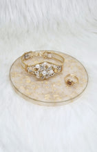 Load image into Gallery viewer, White & Gold Leaf Resin Jewellery Tray