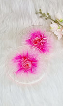 Load image into Gallery viewer, Handcrafted Hot Pink 3D Bloom Resin Coasters