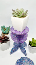 Load image into Gallery viewer, Handcrafted Super Sparkle Mermaid Tail Pot Plant Stand
