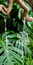 Load image into Gallery viewer, Driftwood & Holographic Glitter Octopus Wind Chime Suncatcher