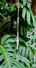 Load image into Gallery viewer, Driftwood & Holographic Glitter Octopus Wind Chime Suncatcher