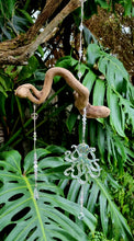 Load image into Gallery viewer, Driftwood & Holographic Glitter Octopus Wind Chime Suncatcher