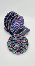 Load image into Gallery viewer, Holographic Resin Coasters & Coaster Holder Set #2
