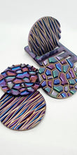 Load image into Gallery viewer, Holographic Resin Coasters & Coaster Holder Set #2