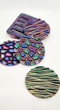 Load image into Gallery viewer, Holographic Resin Coasters & Coaster Holder Set #2