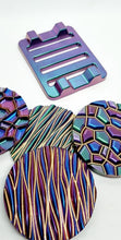 Load image into Gallery viewer, Holographic Resin Coasters & Coaster Holder Set #2