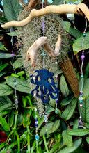 Load image into Gallery viewer, Gemstone & Crystal Bead Driftwood Colour Change Octopus Wind Chime & Sun Catcher Mobile