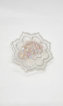 Load image into Gallery viewer, Chunky Glitter Translucent Mandala Flower Resin Coaster Set