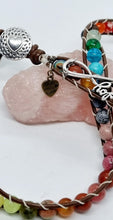 Load image into Gallery viewer, 'Tusk' Leather Boho Triple Wrap Gemstone Bead Bracelet
