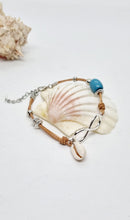 Load image into Gallery viewer, 'Moneta' Silver & Bronze Leather Boho Charm Anklets