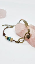 Load image into Gallery viewer, 'Moneta' Silver & Bronze Leather Boho Charm Anklets