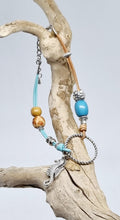Load image into Gallery viewer, 'Moneta' Silver & Bronze Leather Boho Charm Anklets