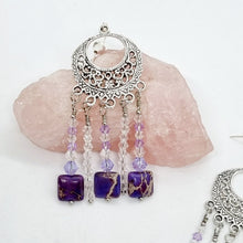 Load image into Gallery viewer, 'Felina' Silver Charm Imperial Jasper Dangle Earrings