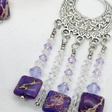 Load image into Gallery viewer, 'Felina' Silver Charm Imperial Jasper Dangle Earrings