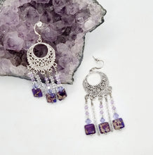 Load image into Gallery viewer, 'Felina' Silver Charm Imperial Jasper Dangle Earrings