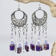 Load image into Gallery viewer, 'Felina' Silver Charm Imperial Jasper Dangle Earrings