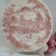 Load image into Gallery viewer, Vintage Swan Inn Dinner Plate Replica in Pink by Churchill England