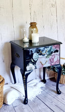 Load image into Gallery viewer, Vintage Shabby Chic Queen Anne Bedside Table