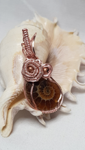 Load image into Gallery viewer, Rose Gold Beaded Ammonite Fossil Pendant