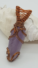 Load image into Gallery viewer, Copper Woven Tumbled Amethyst Pendant