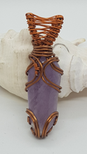 Load image into Gallery viewer, Copper Woven Tumbled Amethyst Pendant