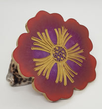 Load image into Gallery viewer, Set of 2 x Apricot Lavender & Gold Resin Hibiscus Coasters