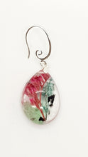 Load image into Gallery viewer, Floral Resin Teardrop Cabochon Earrings