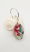 Load image into Gallery viewer, Floral Resin Teardrop Cabochon Earrings