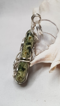 Load image into Gallery viewer, Silver Freeform Tumbled Rainforest Jasper Pendant