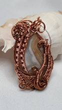 Load image into Gallery viewer, Copper Banded Crazy Lace Agate Cabochon Pendant