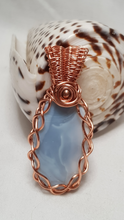 Load image into Gallery viewer, Copper Braided Larimar Cabochon Pendant
