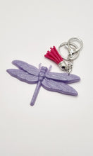 Load image into Gallery viewer, Sparkly Resin Dragonfly Tassel Keychains
