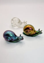 Load image into Gallery viewer, Handcrafted Holographic Colour Shift Resin Snail Figurines
