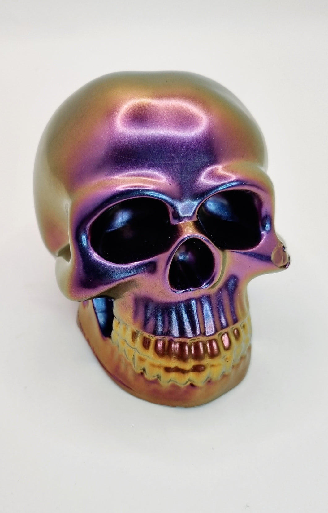 Handcrafted Colour Shift Resin Skull