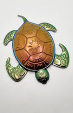 Load image into Gallery viewer, Holographic Colour Shift Blue Eyed &amp; Green Eyed Resin Sea Turtles
